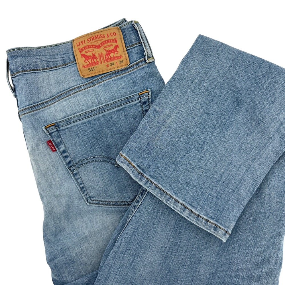 Levi Strauss 541 Athletic Fit Jeans Mens W34 L34 Light to‎ Medium Wash Denim
